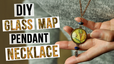  DIY Glass Map Pendant Necklace 